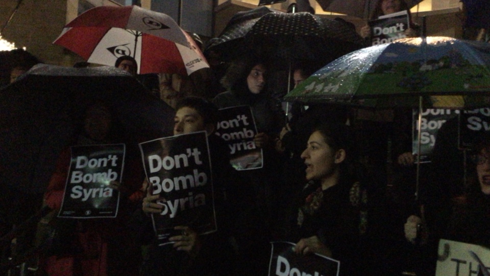 DON'T BOMB SYRIA PROTEST- by Stop The War Coalition title=
