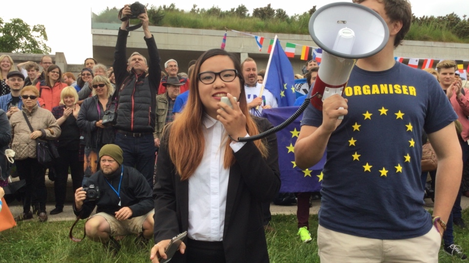 Edinburgh: Demonstration for Scotland to Remain Part of the EU title=