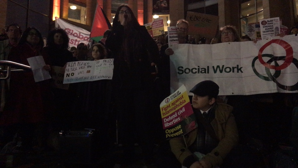 Donald Trump Demo, Glasgow title=