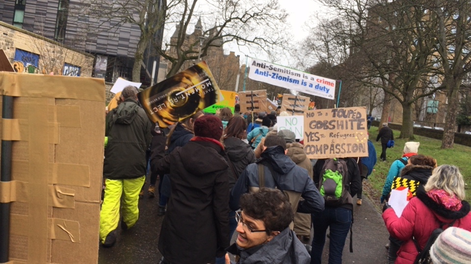 Scotland against Trump national demonstration title=