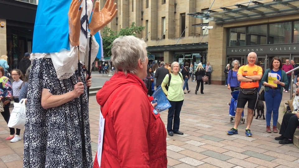 Women's March to Ban the Bomb, solidarity Event in Glasgow title=