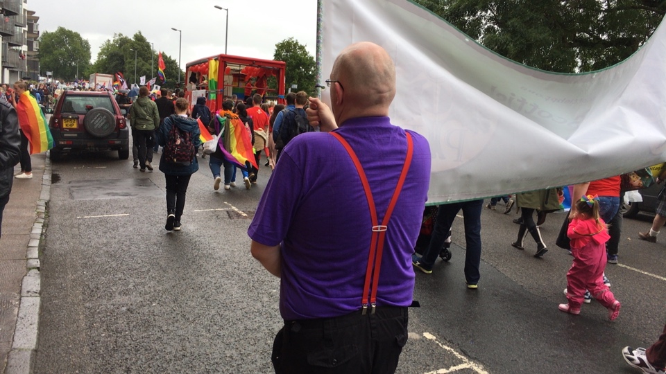 Pride Glasgow annual parade of LGBTI title=