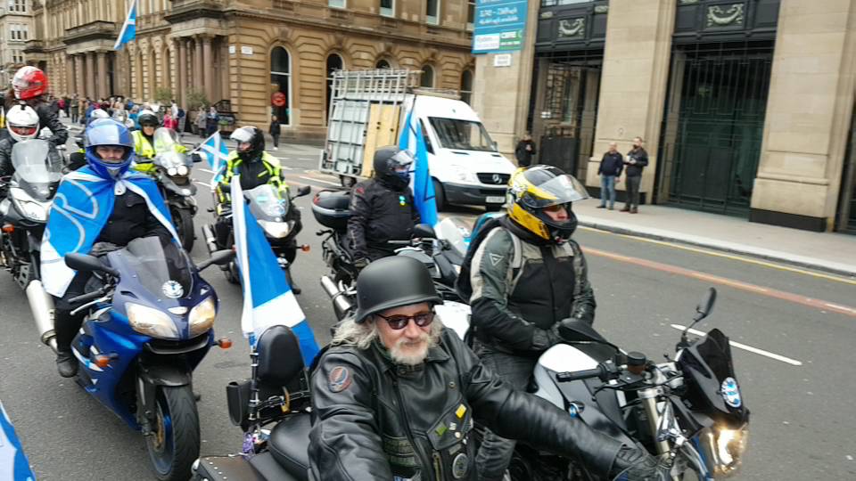 Yes Bikers arriving Freedom Square title=