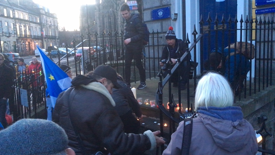 Defend Democracy, Edinburgh demo at the Scotland Office title=